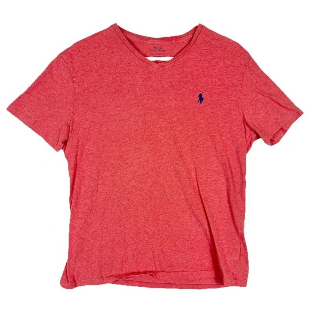 Polo Ralph Lauren Classic V-Neck S/S T-Shirt Coral Blue Pony Men’s Medium